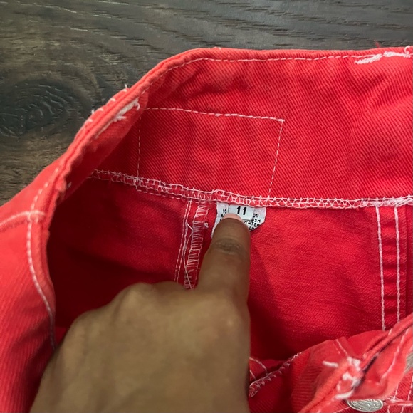 Vintage Baxis red super flare bells bellbottom wide leg denim jeans 26” waist - Picture 5 of 15